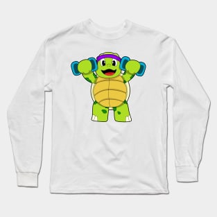 Turtle at Strength training with Dumbbells Long Sleeve T-Shirt